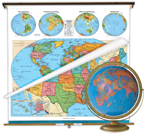 Political World Map With Latitude And Longitude. The Winkel world map