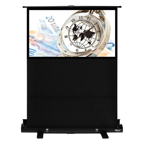60" Diag. (30x53) Portable Floor Rising Screen, HDTV Format, Matte White Fabric