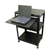 Steel Cart Adjustable 26" to 42" with Pull Out Laptop Shelf and Electric