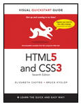 Want to learn how to build Web sites fast? This best selling guide's visual format and step by step, task based instructions will have you up and running with HTML5 and CSS3 in no time. This Seventh Edition is a major revision, with approximately 125 pages added and substantial updates to (or complete rewrites of) nearly every page from the preceding edition. Authors Elizabeth Castro and Bruce Hyslop use clear instructions, friendly prose, and real world code samples to teach you HTML and CSS from the ground up. Over the course of 21 chapters you will learn how to:   Write semantic HTML, both with elements that have been around for years and ones that are new in HTML5.   Prepare images for the Web and add them to your pages.   Use CSS to st