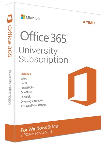 Microsoft Office 365 University 4 Year Subscription for PC and Mac ...