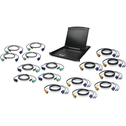 Iogear 16-Port 19" LCD KVM Drawer Kit with PS/2 and USB KVM Cables