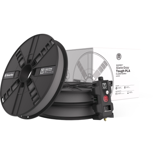 MakerBot Slate Gray Tough PLA Filament Bundle - Gray - 68.9 mil Filament - 1.57&quot; Spool Width - 9.84&quot; Spool Diameter