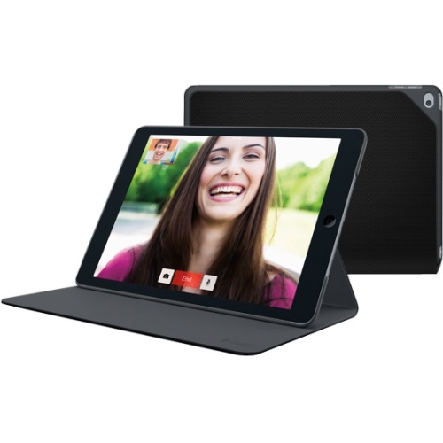 Logitech Hinge Carrying Case for iPad Air - Carbon Black - Bump Resistant, Scratch Resistant, Spill Resistant - Fabric - 0.8&quot; Height x 7&quot; Width x 9.8&quot; Depth