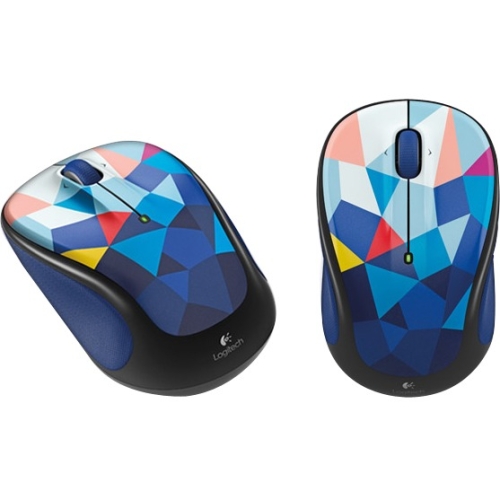 Logitech M325c Mouse - Optical - Wireless - Blue - USB - 1000 dpi - Computer - Tilt Wheel - 5 Button(s) - Blue Facets