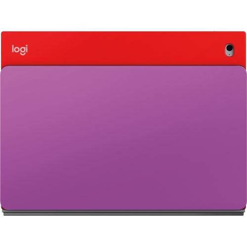 Logitech BLOK Keyboard/Cover Case (Folio) for 9.7&quot; iPad Air 2 - Red, Violet - Water Resistant, Drop Resistant, Shock Absorbing, Impact Absorbing, Bump Resistant, Damage Resistant - 7.3&quot; Height x 9.9&quot; Width x 0.9&quot; Depth