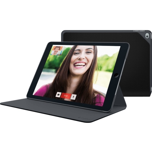 Logitech Hinge Carrying Case for iPad Air 2 - Electric Blue - Liquid Resistant, Spill Resistant, Bump Resistant Interior, Scratch Resistant Interior - Fabric - 6.9&quot; Height x 9.6&quot; Width x 0.6&quot; Depth