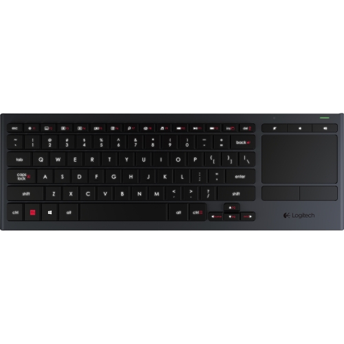 Logitech Illuminated Living-Room Keyboard K830 - Wireless Connectivity - Bluetooth - English - TouchPad - Compatible with TV - Mute, Volume Up, Volume Down Hot Key(s)