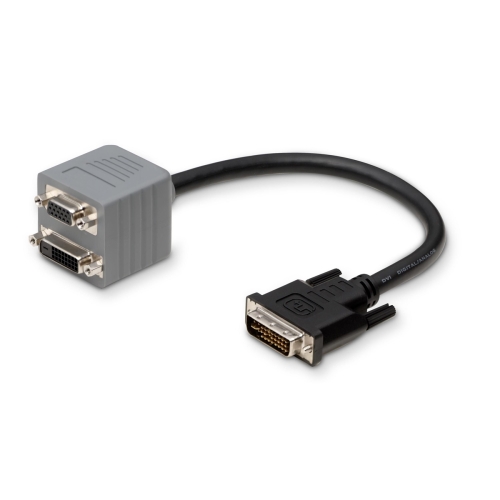 Belkin Analog and Digital Video Splitter Cable - DVI-D Female, DVI-I Male, HD-15 Female Video - 1ft - Black