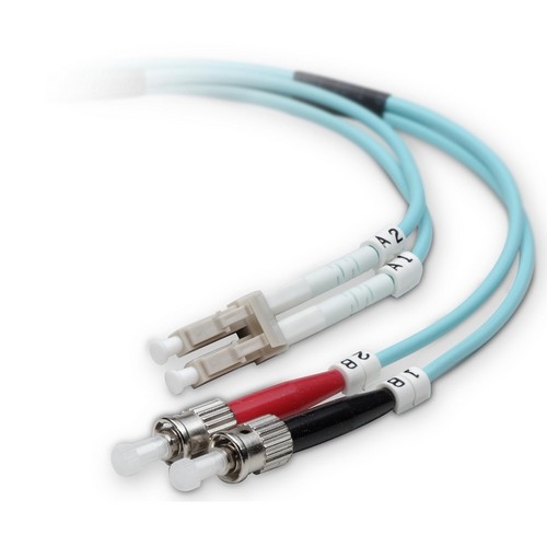 Belkin Fiber Optic Patch Cable - LC Male - ST Male - 49.21ft - Aqua