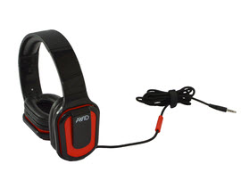 AE-66 Stereo Headphone, Inline MIC, Volume Control, Red