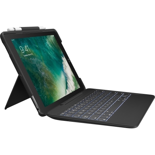 Logitech Slim Combo Keyboard/Cover Case (Folio) for 12.9" iPad Pro - Black