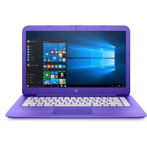 HP Stream 14-ax000 14-ax050nr 14" LCD Notebook - Intel Celeron N3060 Dual-core (2 Core) 1.60 GHz - 4 GB DDR3L SDRAM - 64 GB Flash Memory - Windows 10 Home 64-bit - 1366 x 768 - BrightView - Purple Violet