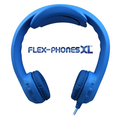 Flex-PhonesXL - Indestructible, Single-Construction Headphones For Teens (Blue)