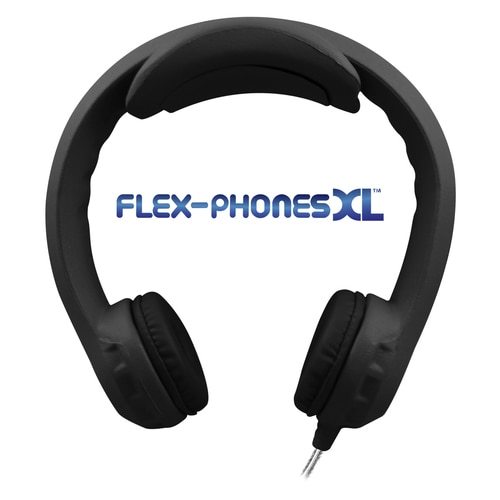 Flex-PhonesXL - Indestructible, Single-Construction Headphones For Teens (Black)