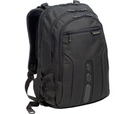 Targus EcoSmart TBB019US Carrying Case (Backpack) for 17" Notebook - Black, Green - Polyester Body - 19.5" Height x 13" Width x 6.8" Depth