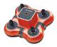 Califone 1114AVPS 4-Position Mini Stereo Jackboxes (Red) 