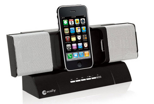 Macally Stereo Speaker with Charger for iPod Black