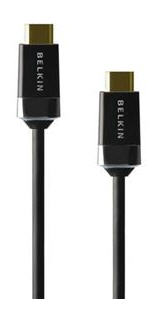 Belkin High Speed HDMI Audio/Video Cable - HDMI for TV, Audio/Video Device, HDTV - 1.88 GB/s - 3.28 ft - 1 x HDMI Male Digital Audio/Video - 1 x HDMI Male Digital Audio/Video - Gold Plated Connector - Shielding - Black, Chrome