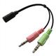 Avid Products TRRS Single to Pink/Green Dual Pin Plug Adapter 