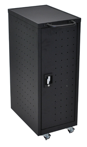 Luxor Black 12 Chromebook Charging Cart Includes Electrical Outlets