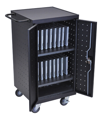 Luxor Black 18 Laptop Computer Charging Cart