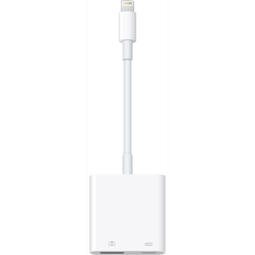 Apple Lightning to USB 3 Camera Adapter - Lightning/USB for iPad, Digital Camera - 1 x Lightning Male Proprietary Connector - 1 x Type A Female USB, 1 x Lightning Female Power