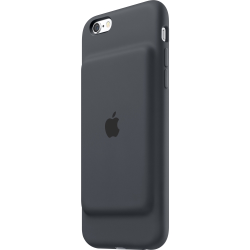 Apple iPhone 6s Smart Battery Case - Charcoal Gray - iPhone 6, iPhone 6S - Charcoal Gray - Silicone, Elastomer, MicroFiber