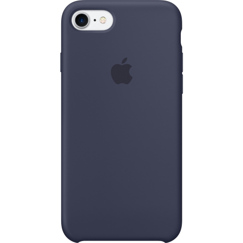 Apple iPhone 7 Silicone Case - White - iPhone 7 - Midnight Blue - Silky - MicroFiber, Silicone