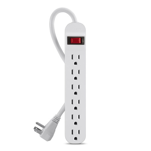 POWER STRIP 6 OUTLET-5FT CORD RIGHT ANGLE PLUG