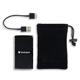 Verbatim 128GB Vx450 External SSD, USB 3.0 with mSATA Interface - Black