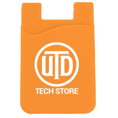 UTD Adhesive Cell Phone Wallet - Orange - minimum quantity 100