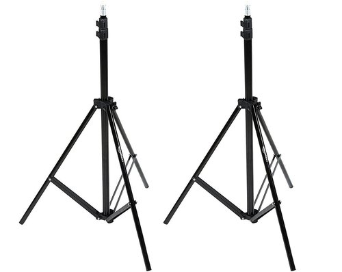 Adjustable Aluminum 7-Foot Light Stand with Case - 2-Pack