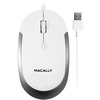 Macally USB Optical Quiet Click Mouse for Mac/PC in White & Aluminum