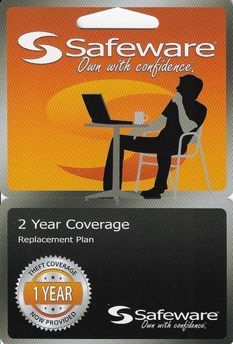 Safeware 2 Year Replacement Only + 1 Year of Theft Coverage for Products Up to $400 - Limited Quantity Available