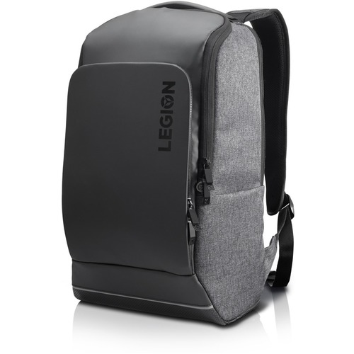 Lenovo Legion Carrying Case (Backpack) for 15.6" Notebook, Gaming - Gray, Black - Water Resistant Panel - Polyester - Shoulder Strap, Handle, Luggage Strap - 19.5" Height x 11.6" Width x 6.3" Depth