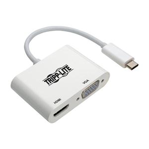 Tripp Lite USB C to HDMI / VGA Multiport Adapter Converter 4K, USB Type C, USB-C, USB Type-C
