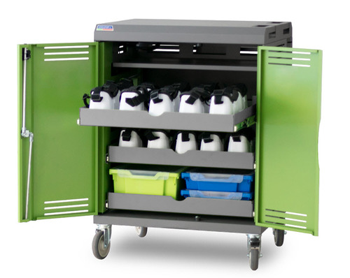 Spectrum VR30 Device Cart Power Prodigy with Inline Outlets - Lime Green-Dark Gray