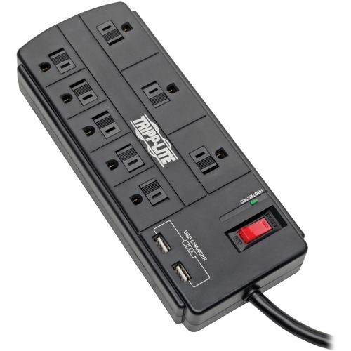 Tripp Lite Surge Protector 8-Outlet 2 USB Charging Ports 8ft Cord