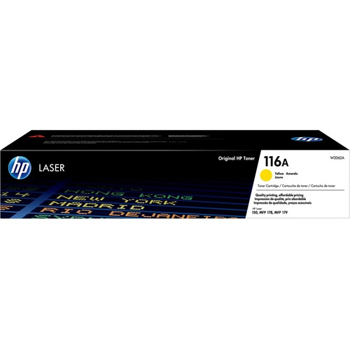 HP 116A (W2062A) Toner Cartridge - Yellow - Laser - 700 Pages - 1 Each