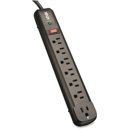 7 OUTLET SURGE PROTECTOR BLACK