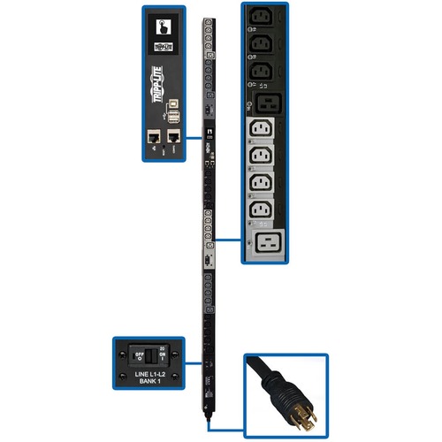 PDU 3-PHASE SWITCHED 10KW TAA