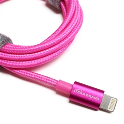 APPLE MFI CERTIFIED - LIGHTNING TO USB BRAIDED CABLE WITH ALUMINUM HOUSING, 4 FEET PINK
