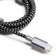 APPLE MFI CERTIFIED - LIGHTNING TO USB BRAIDED CABLE WITH ALUMINUM HOUSING, 4 FEET BLACK/WHITE 
