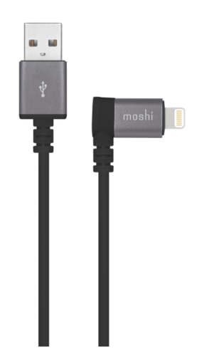 90 Degree USB Cable with Lightning Connector Black