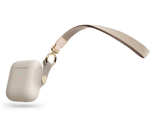 Pebbo for AirPods (1st/2nd Gen), AirPods Case with Detachable Wrist Strap and LintGuard Protection - Savanna Beige