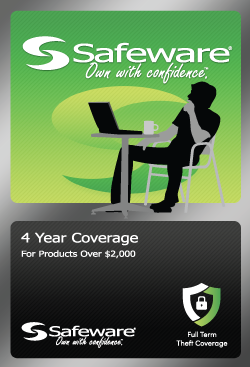 Safeware 4 Year Repair w/ Accidental Damage + 4 Years Theft Coverage for Products up to $4000 - Green Card
