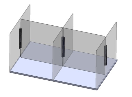Clear Acrylic Table Divider/Guard for 4ft Rectangular Table - 4 seats