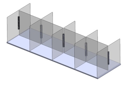 Clear Acrylic Table Divider/Guard for 8ft Rectangular Table - 8 seats