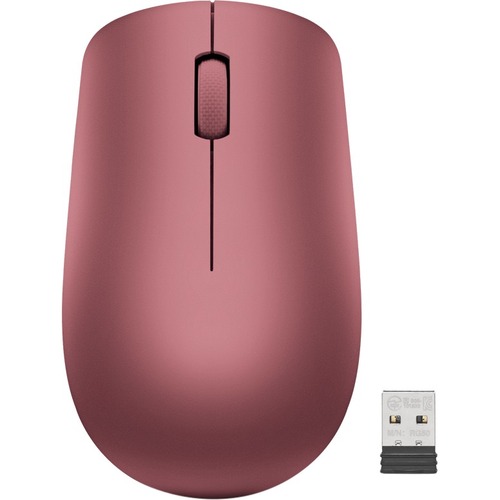 Lenovo 530 Wireless Mouse (Cherry Red) - Optical - Wireless - Radio Frequency - 2.40 GHz - Cherry Red - USB Type A - 1200 dpi - Scroll Wheel - 3 Button(s) - Symmetrical